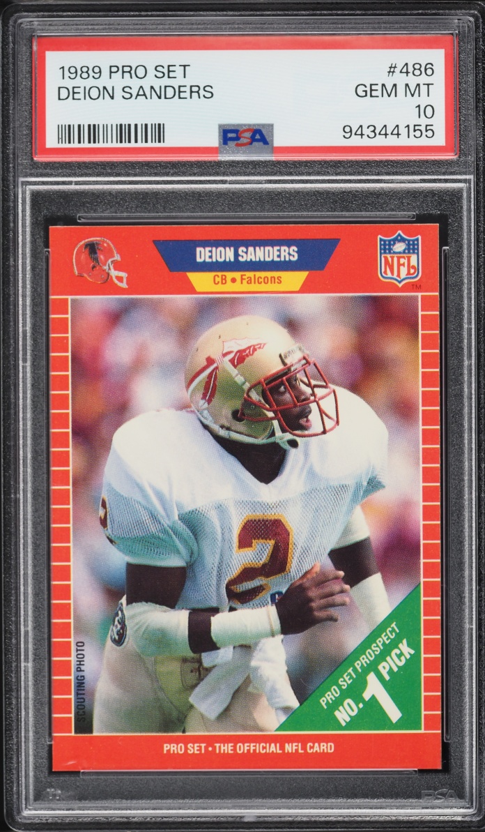 1989 Pro Set Football Deion Sanders ROOKIE #486 PSA 10 GEM MINT