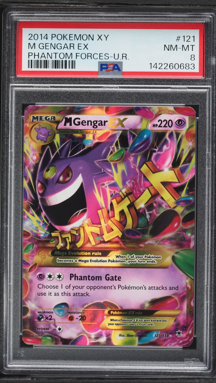 2014 Pokemon XY Phantom Forces Full Art M Gengar EX #121 PSA 8 NM-MT
