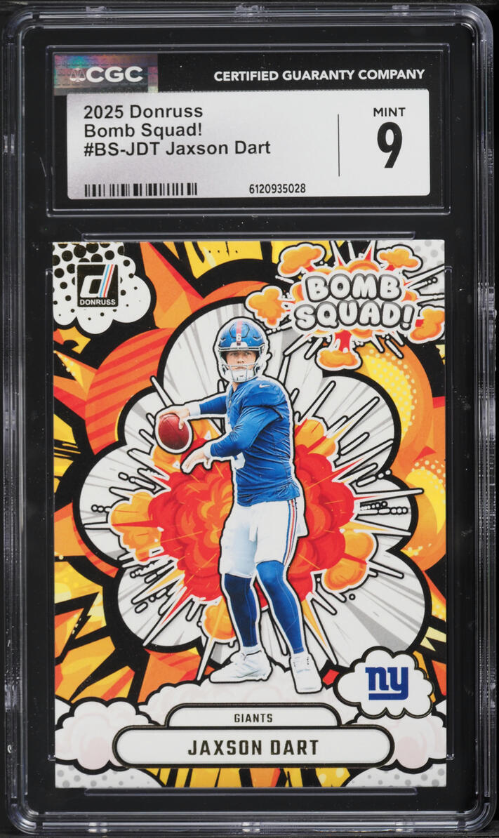 2025 Donruss Bomb Squad! Jaxson Dart ROOKIE #BS-JDT CGC 9 MINT