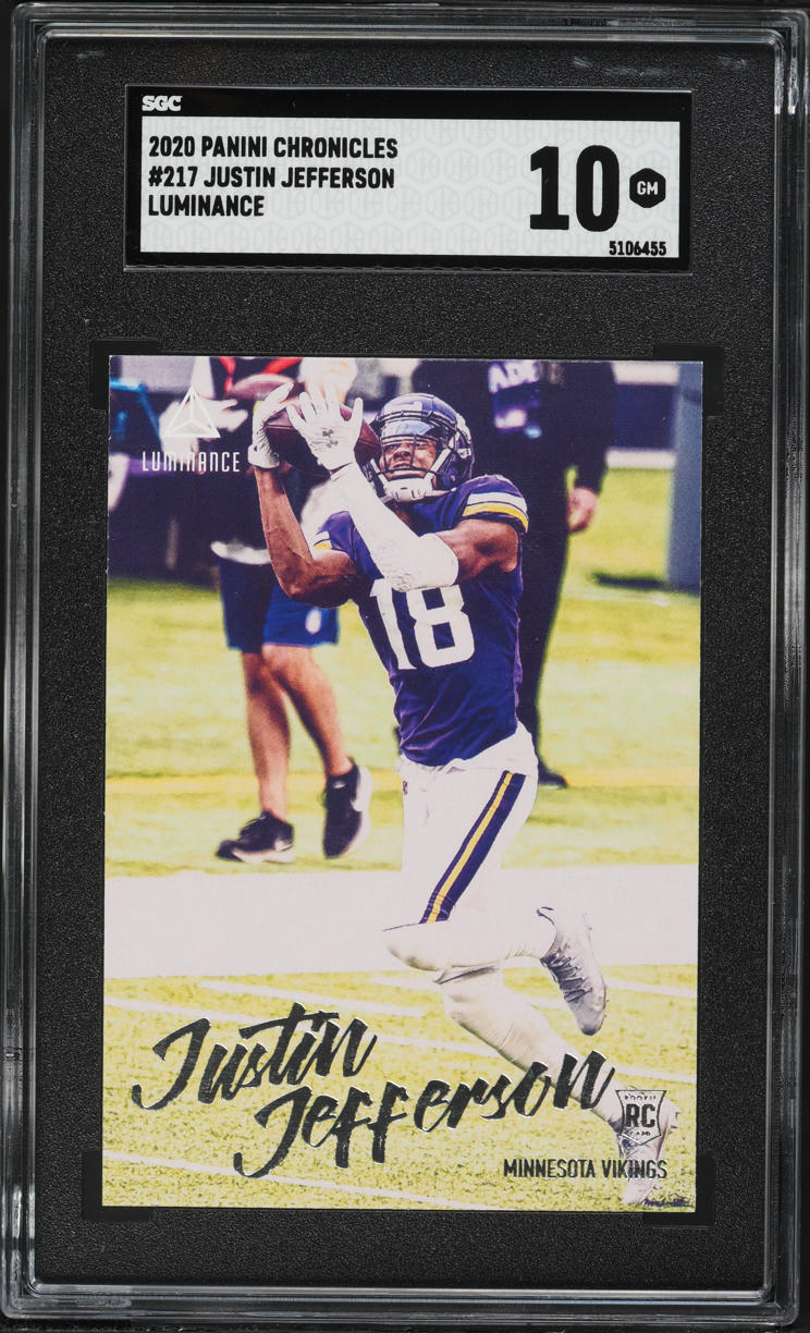 2020 Panini Chronicles Luminance Justin Jefferson ROOKIE #217 SGC 10 GEM MINT