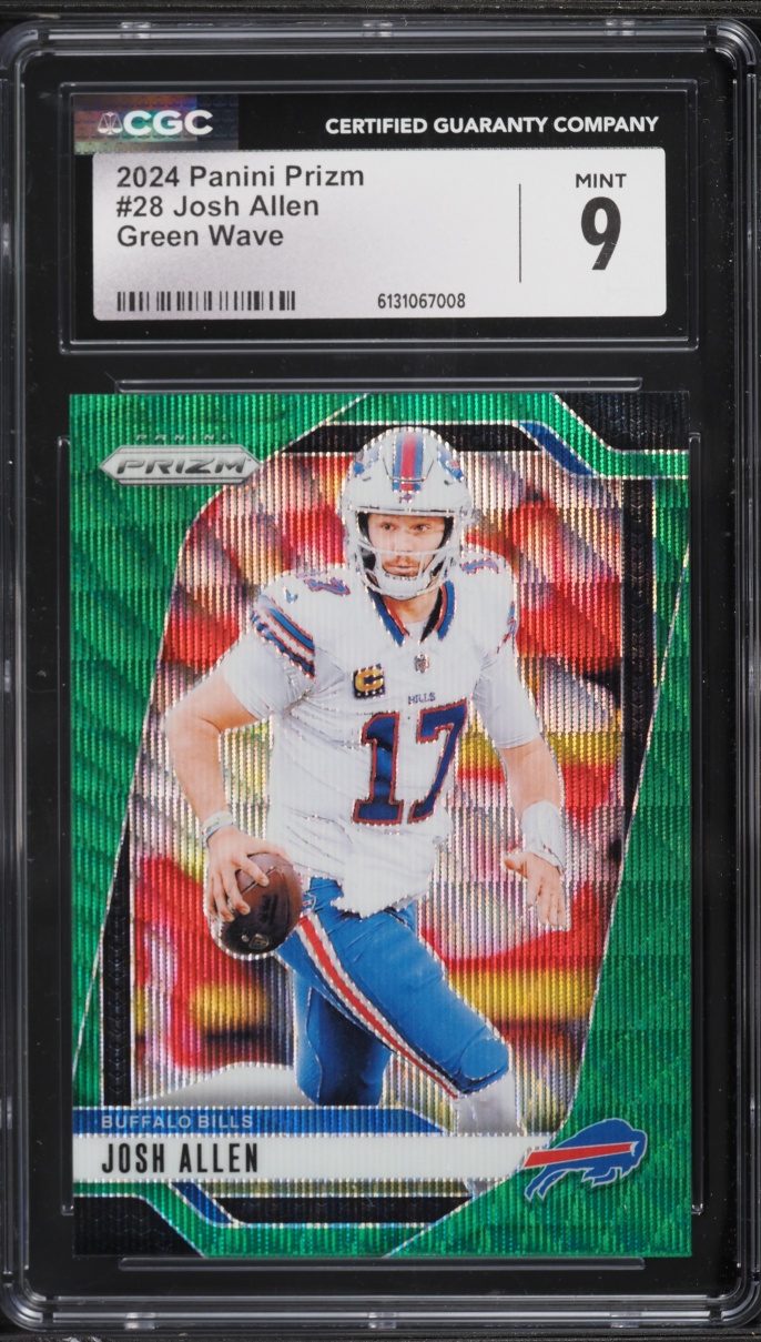 2024 Panini Prizm Green Wave Josh Allen #28 CGC 9 MINT
