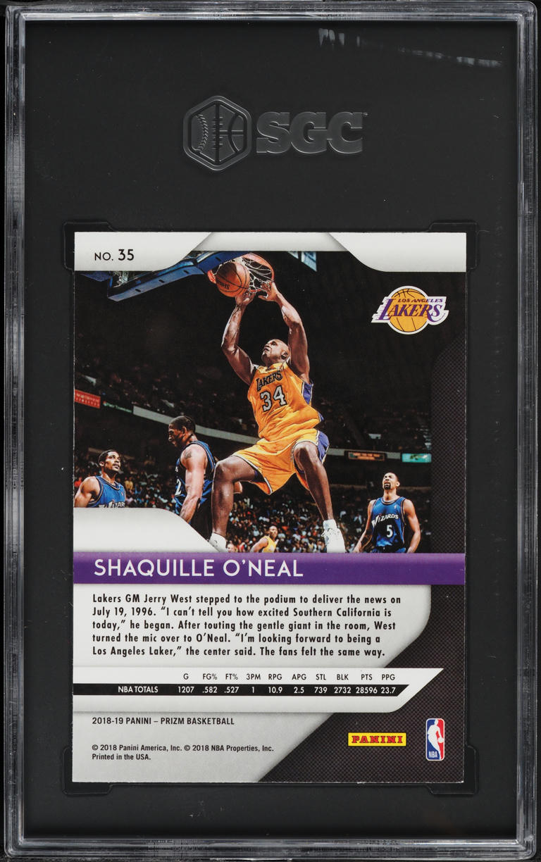 2018 Panini Prizm Shaquille O'Neal #35 SGC 9.5 MINT+