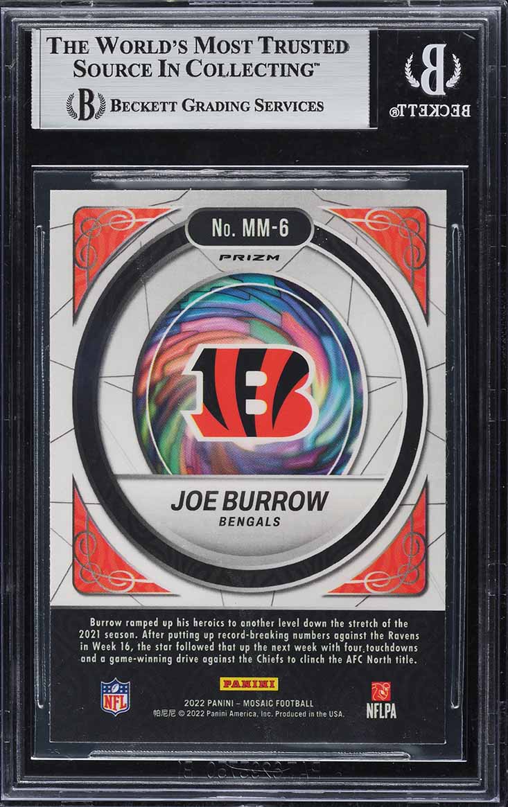 2022 Panini Mosaic Men Of Mastery Silver Joe Burrow #MM-6 BGS 6.5 EXMT+