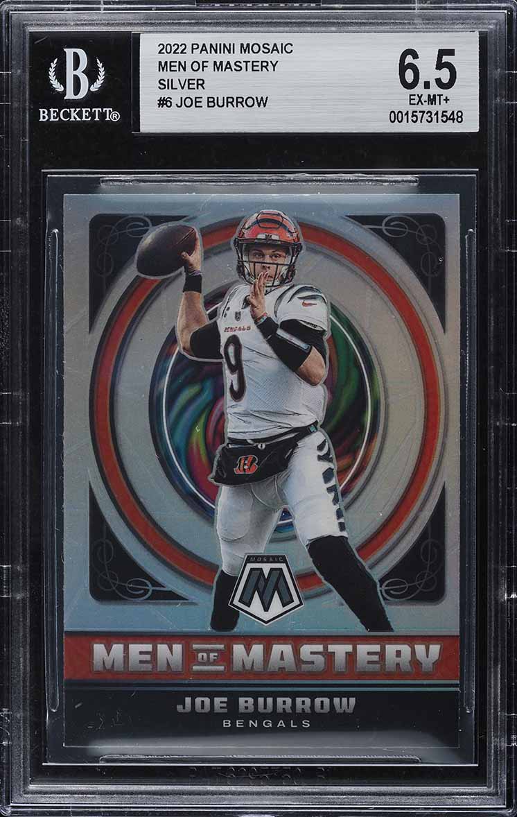 2022 Panini Mosaic Men Of Mastery Silver Joe Burrow #MM-6 BGS 6.5 EXMT+