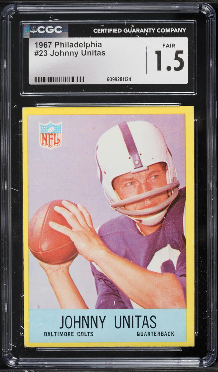 1967 Philadelphia Johnny Unitas #23 CGC 1.5 FR