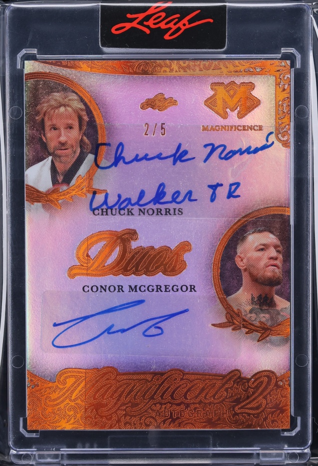 2026 Leaf Magnificence Magnificent Duos Bronze Chuck Norris Conor McGregor AUTO /5 CGC AUTH