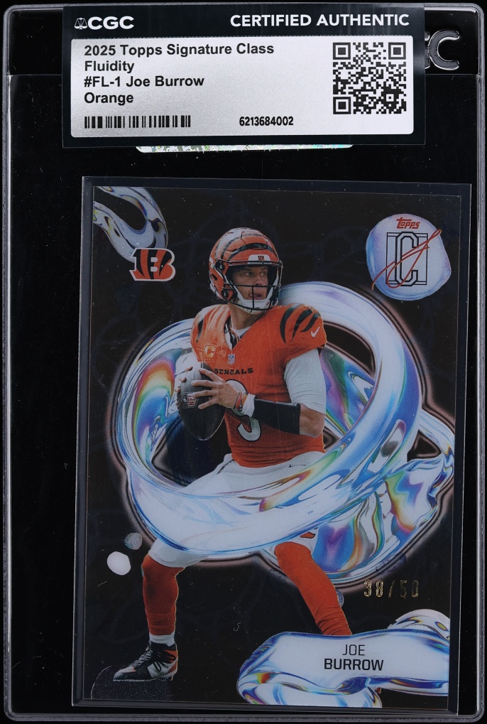 2025 Topps Signature Class Fluidity Orange Joe Burrow /50 #FL-1 CGC AUTH