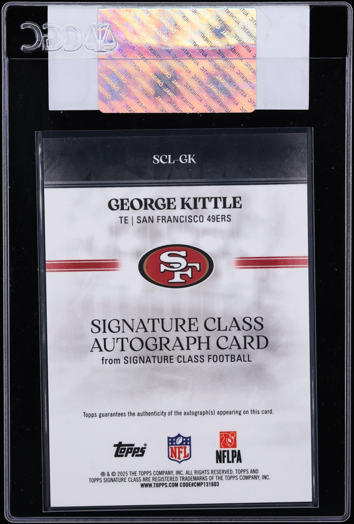 2025 Topps Signature Class George Kittle AUTO #SCL-GK CGC AUTH - Photo 2