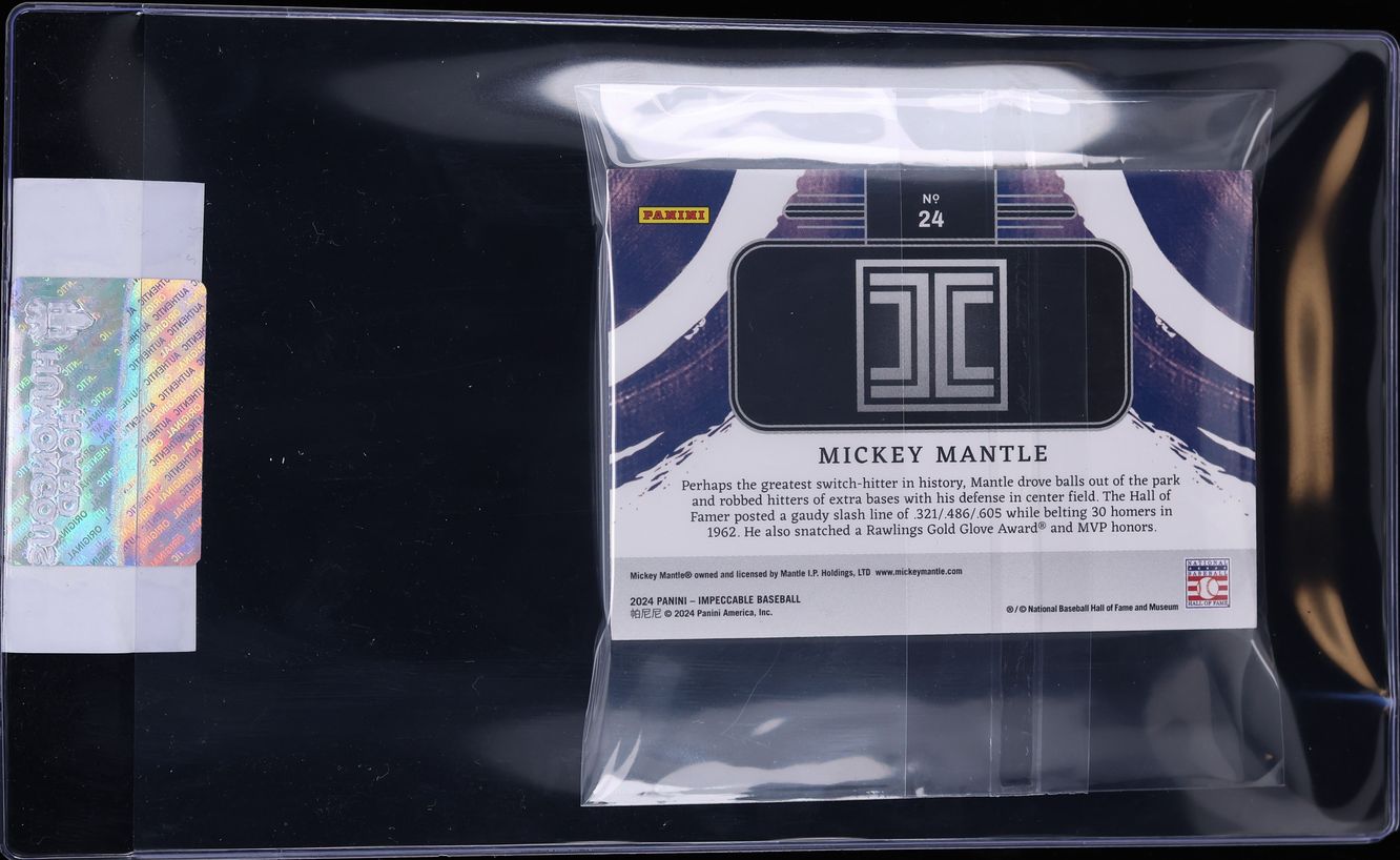 2024 Panini Impeccable Silver Cooperstown Logo Mickey Mantle /25 #24 CGC AUTH - Photo 2