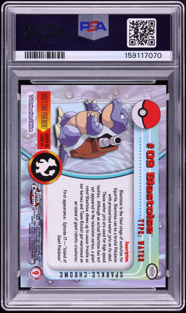 2000 Topps Chrome Pokemon Series 1 Sparkle Blastoise #9 PSA 10 GEM MINT