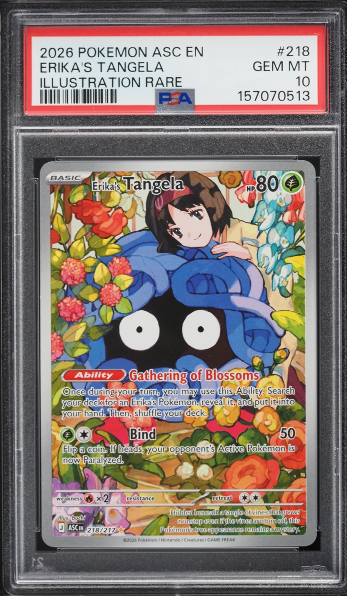 2026 Pokemon Mega Evolution Ascended Heroes IR Erika's Tangela #218 PSA 10 GEM MINT