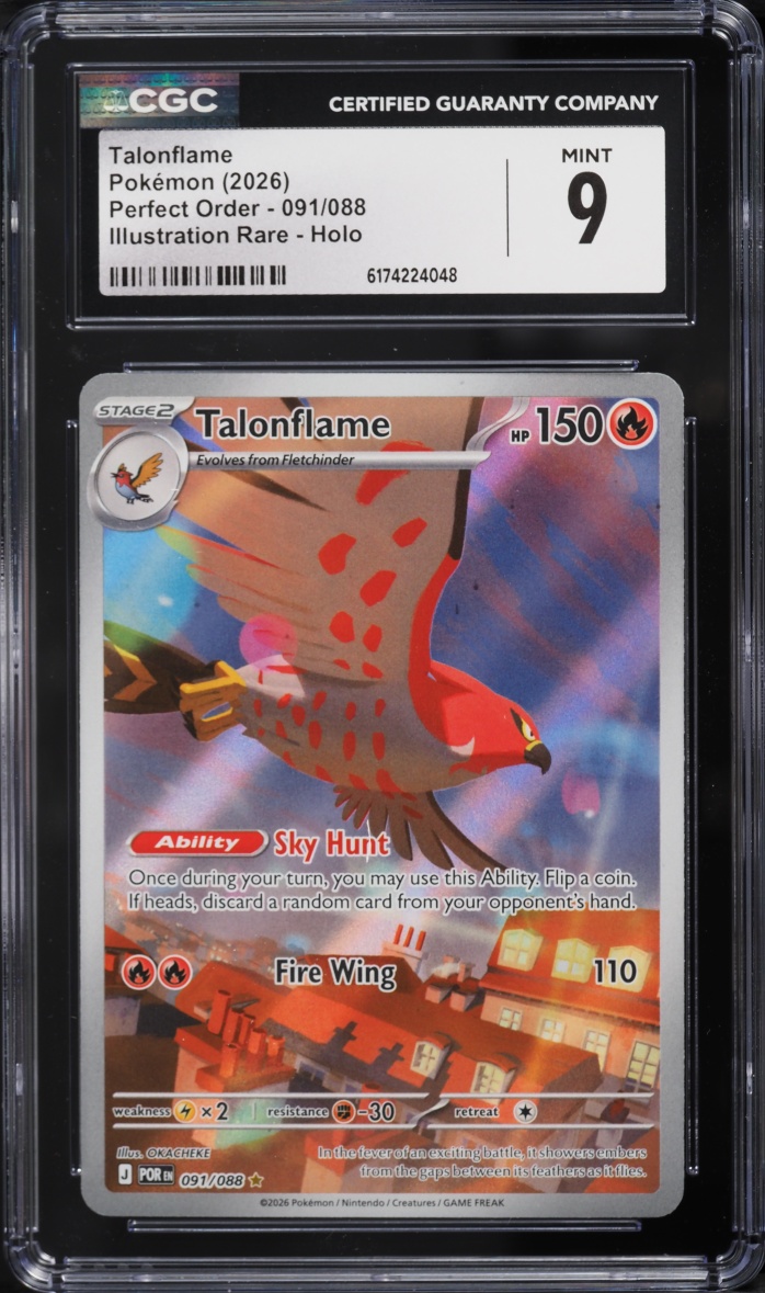 2026 Pokemon Mega Evolution Perfect Order IR Talonflame #91 CGC 9 MINT