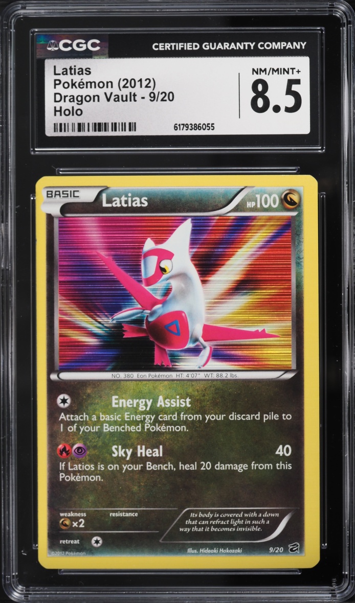 2012 Pokemon Black & White Dragon Vault Holo Latias #9 CGC 8.5 NM-MT+