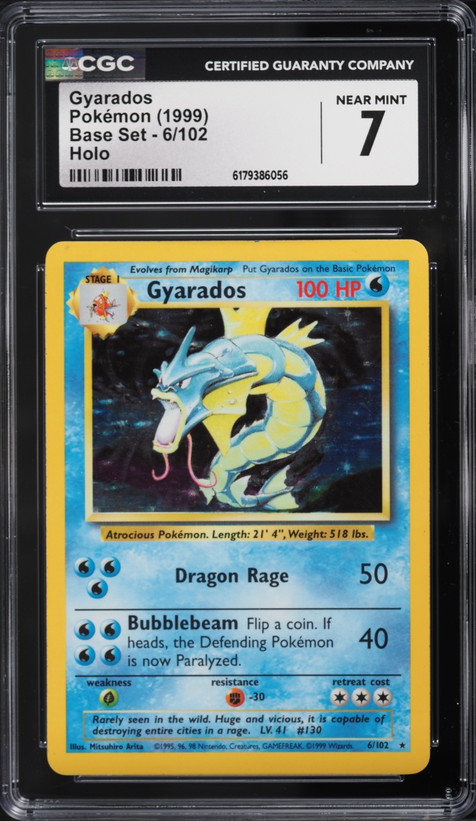 1999 Pokemon Base Set Holo Gyarados #6 CGC 7 NRMT