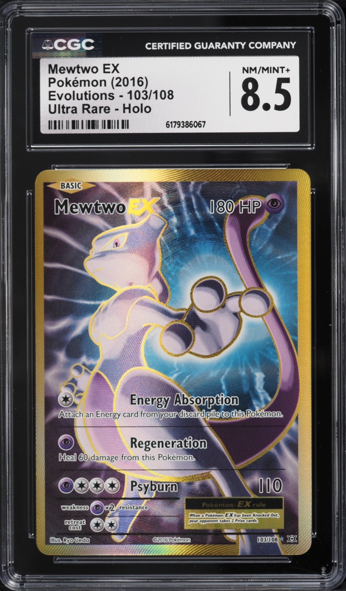 2016 Pokemon XY Evolutions Full Art Mewtwo EX #103 CGC 8.5 NM-MT+