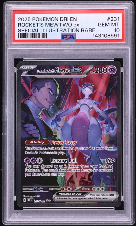 2025 Pokemon Scarlet & Violet Destined Rivals SIR Team Rocket's Mewtwo ex #231 PSA 10 GEM MINT