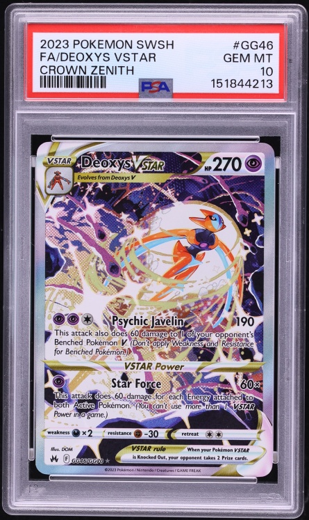 2023 Pokemon Sword & Shield Crown Zenith Full Art Deoxys VSTAR #GG46 PSA 10 GEM MINT