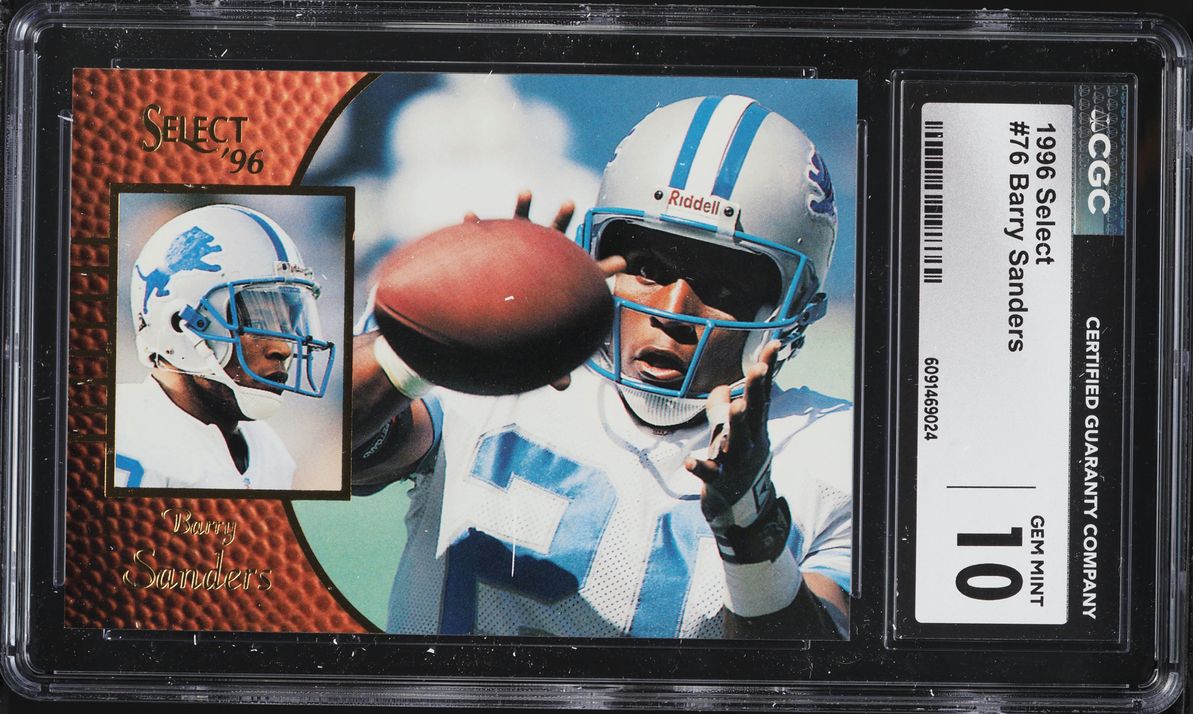 1996 Select Football Barry Sanders #76 CGC 10 GEM MINT