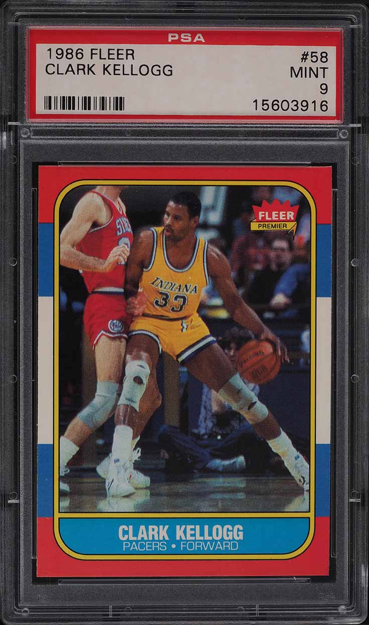 1986 Fleer Basketball Clark Kellogg #58 PSA 9 MINT