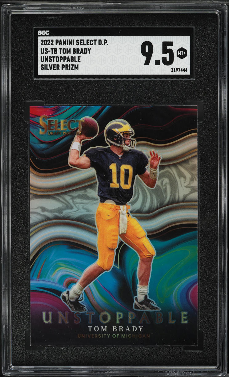 2022 Select Draft Picks Unstoppable Silver Prizm Tom Brady #US-TB SGC 9.5 MINT+