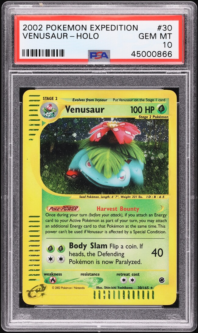 2002 Pokemon Expedition Holo Venusaur #30 PSA 10 GEM MINT