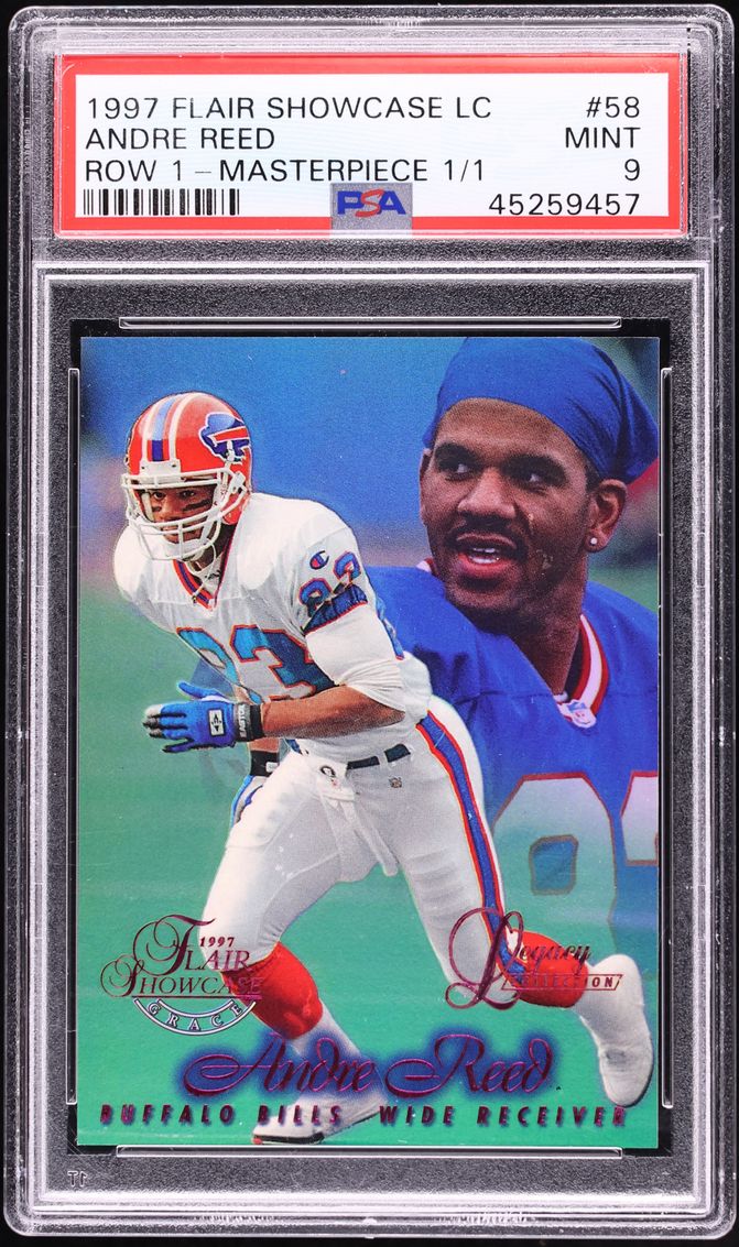 1997 Flair Showcase Legacy Collection Row 1 Masterpiece Andre Reed 1/1 #58 PSA 9 MINT