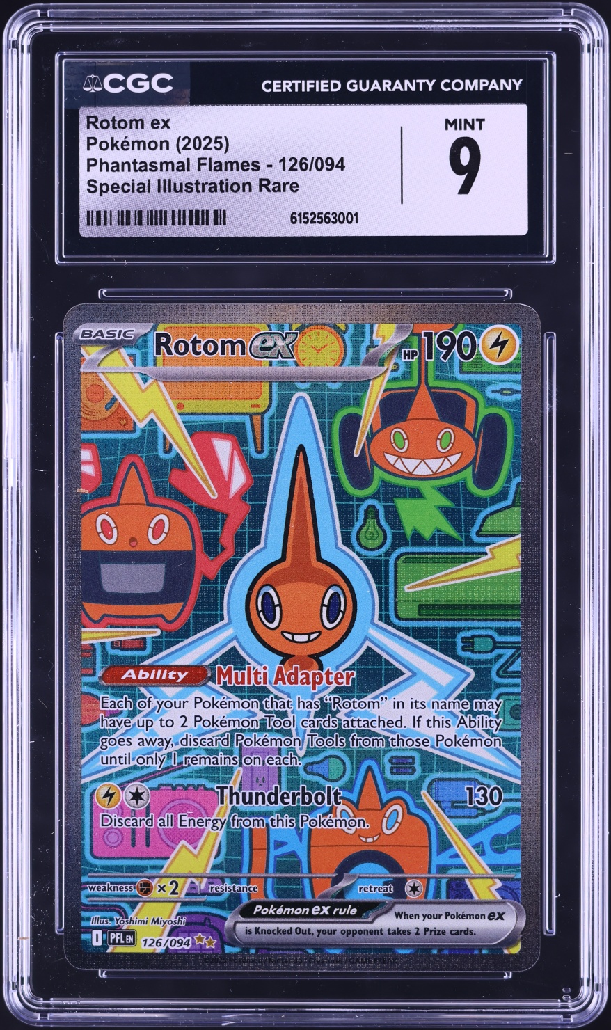 2025 Pokemon Mega Evolution Phantasmal Flames SIR Rotom ex #126 CGC 9 MINT