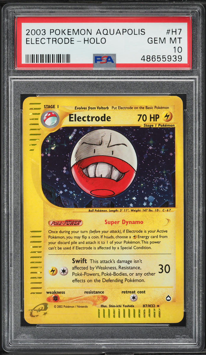 2003 Pokemon Aquapolis Holo Electrode #H7 PSA 10 GEM MINT