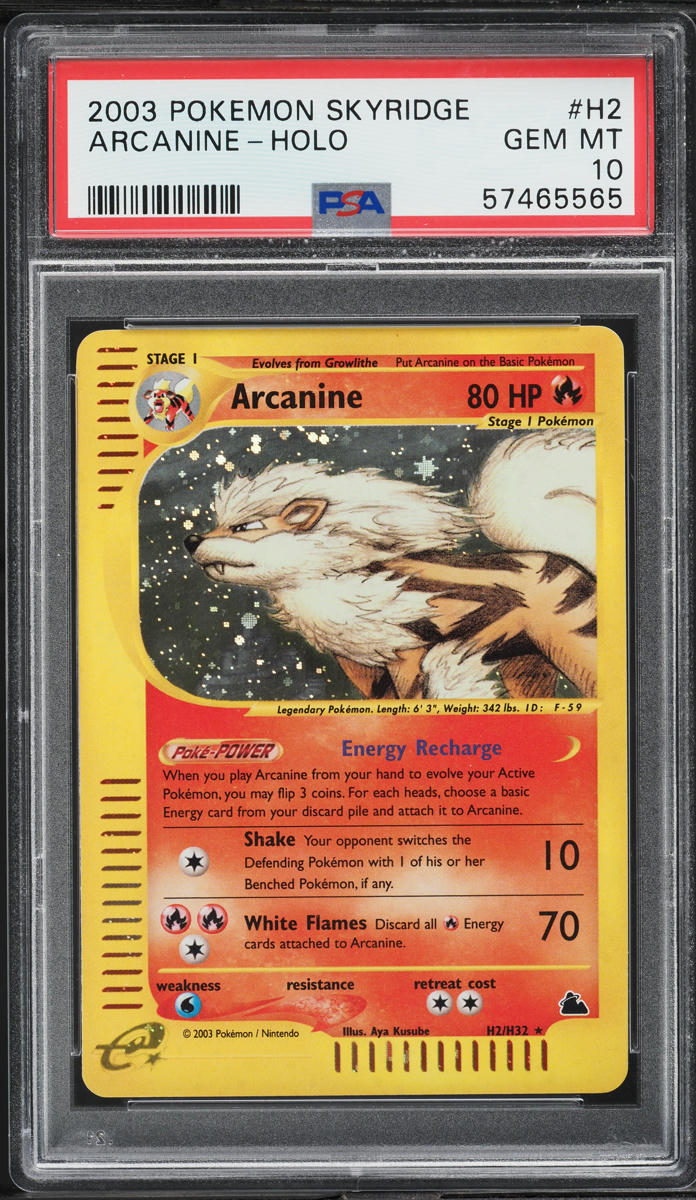 2003 Pokemon Skyridge Holo Arcanine #H2 PSA 10 GEM MINT