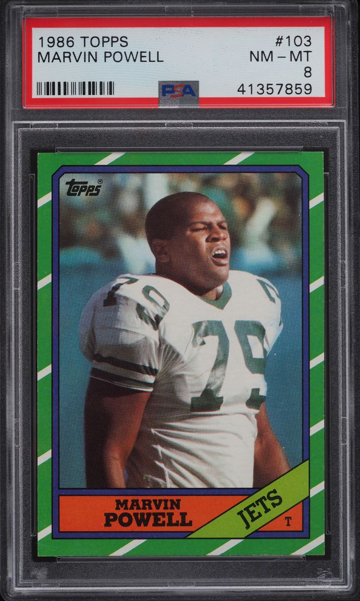 1986 Topps Football Marvin Powell #103 PSA 8 NM-MT