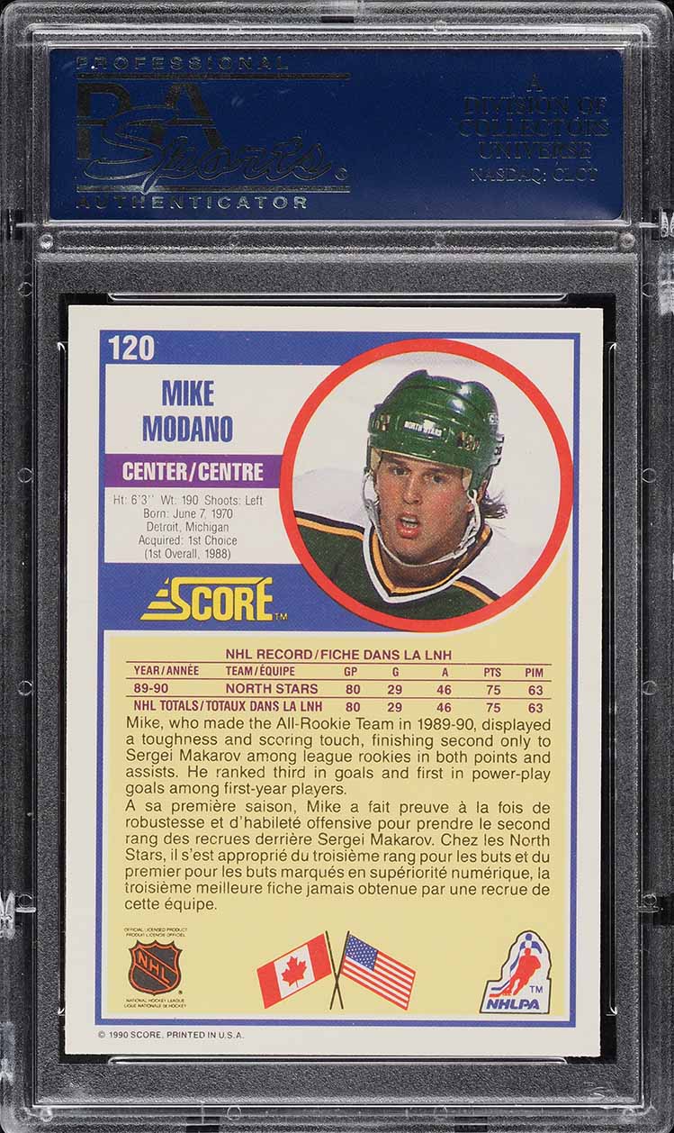 1990 Score Canadian Mike Modano ROOKIE #120 PSA 10 GEM MINT