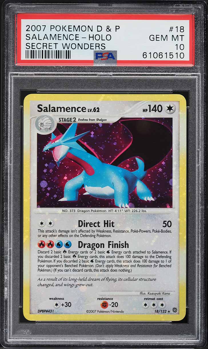 2007 Pokemon Diamond & Pearl Secret Wonders Holo Salamence #18 PSA 10 GEM MINT