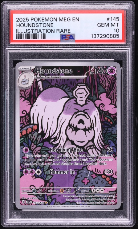 2025 Pokemon Mega Evolution IR Houndstone #145 PSA 10 GEM MINT