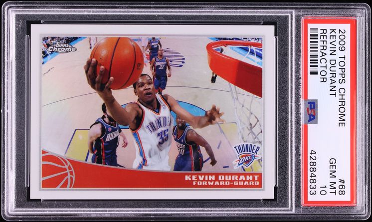 2009 Topps Chrome Refractor Kevin Durant /500 #68 PSA 10 GEM MINT - Photo 1