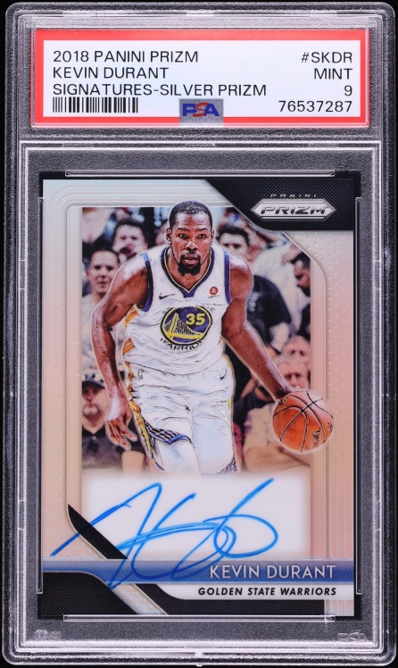2018 Panini Prizm Silver Kevin Durant AUTO #S-KDR PSA 9 MINT - Photo 1