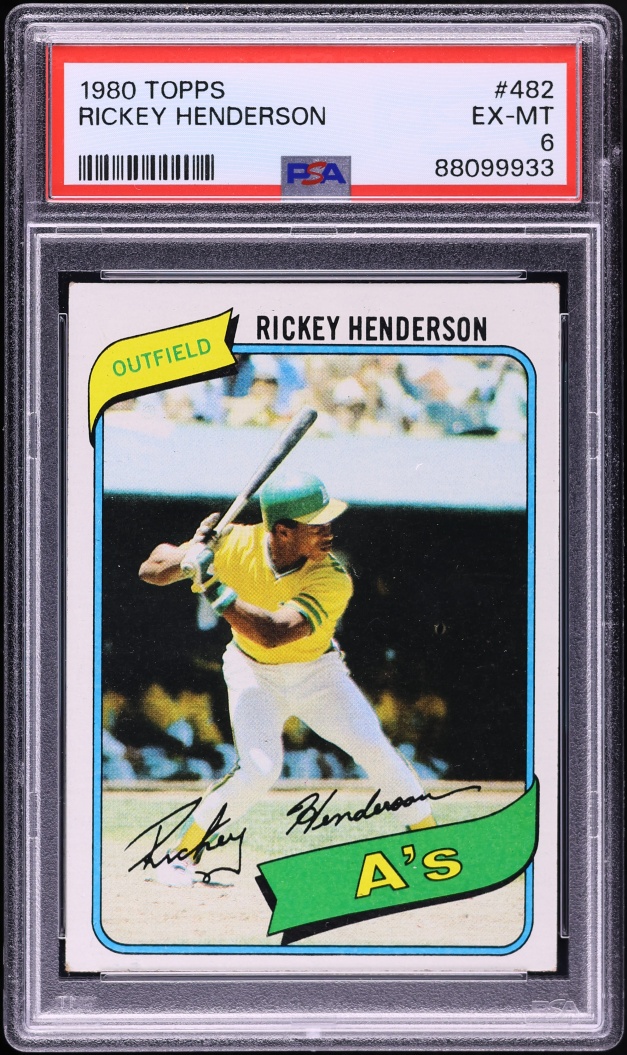 1980 Topps Rickey Henderson ROOKIE #482 PSA 6 EXMT