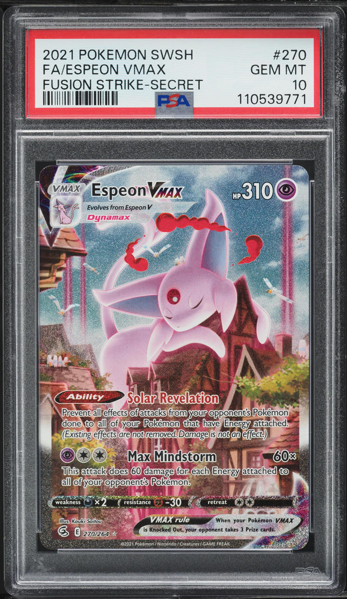 2021 Pokemon SWSH Fusion Strike Alt Art Espeon VMAX #270 PSA 10 GEM MINT