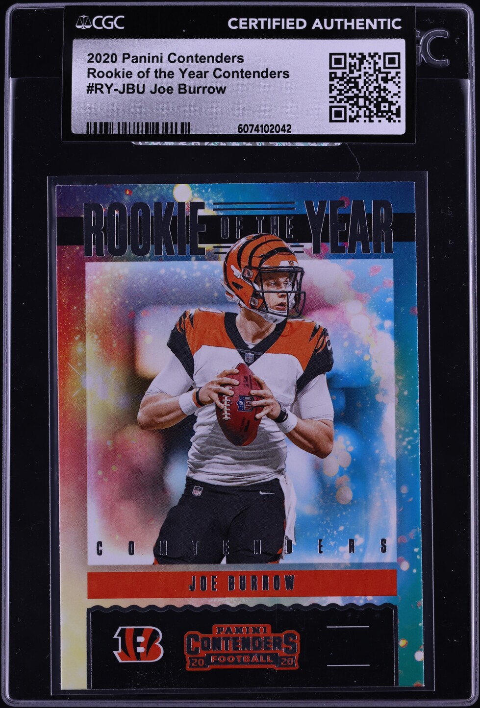 2020 Panini Contenders Rookie Of The Year Joe Burrow ROOKIE #RY-JBU CGC AUTH