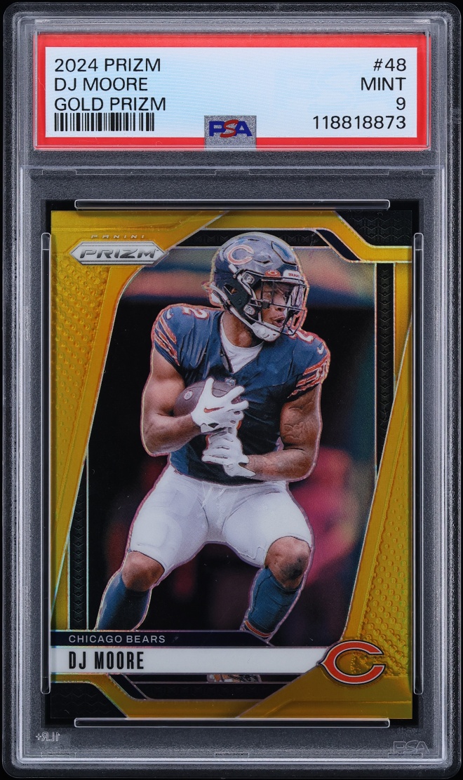 2024 Panini Prizm Gold DJ Moore 1/10 #48 PSA 9 MINT