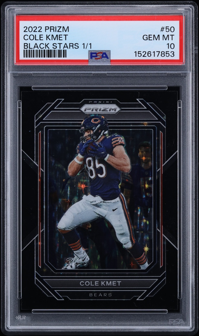 2022 Panini Prizm Black Stars Cole Kmet 1/1 #50 PSA 10 GEM MINT