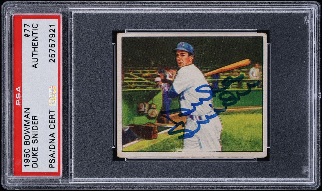 1950 Bowman Duke Snider AUTO #77 PSA/DNA AUTH