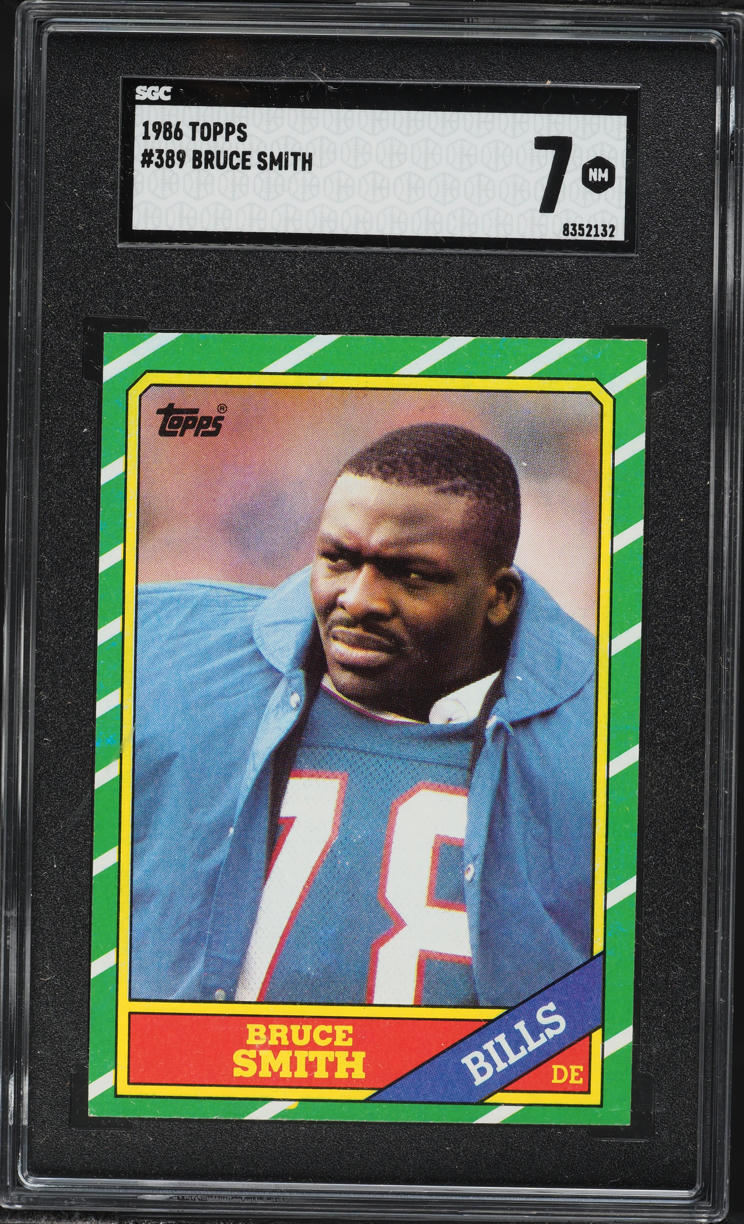 1986 Topps Football Bruce Smith ROOKIE #389 SGC 7 NRMT