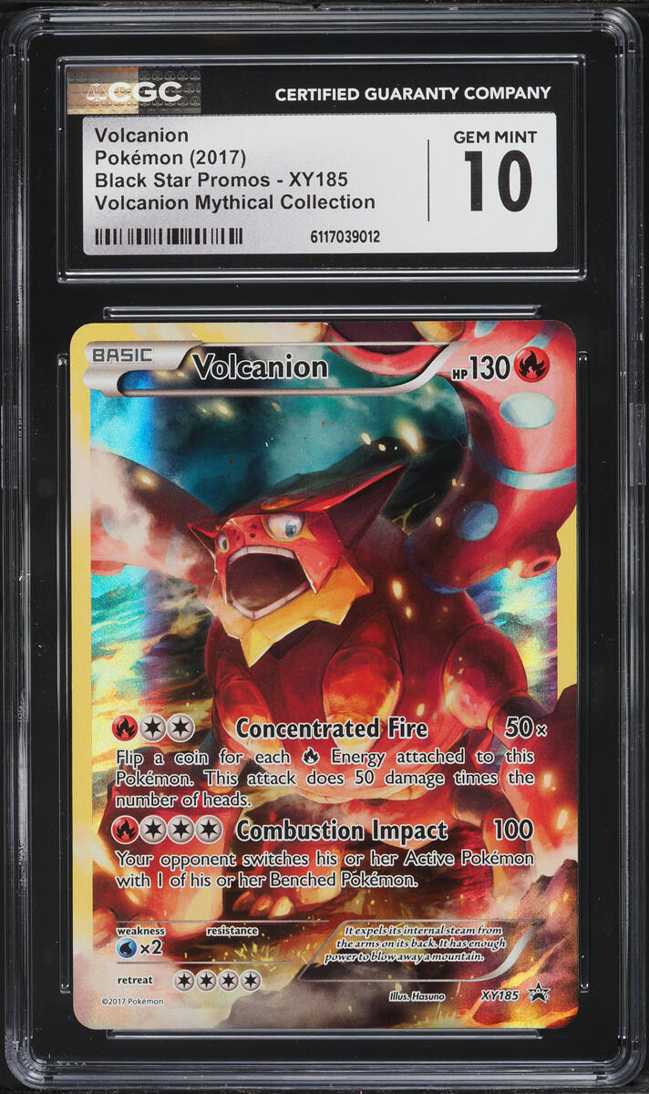 2017 Pokemon XY Mythical Collection Black Star Promo Full Art Volcanion #XY185 CGC 10 GEM MINT