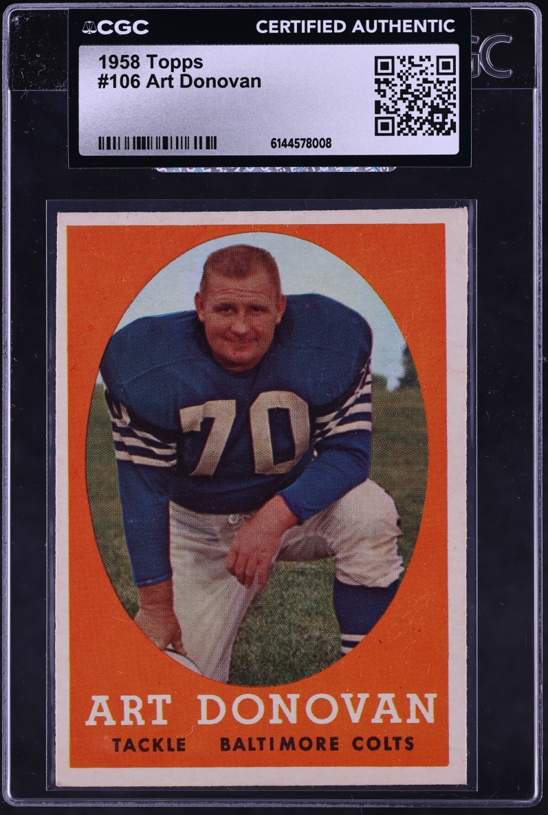 1958 Topps Football Art Donovan #106 CGC AUTH