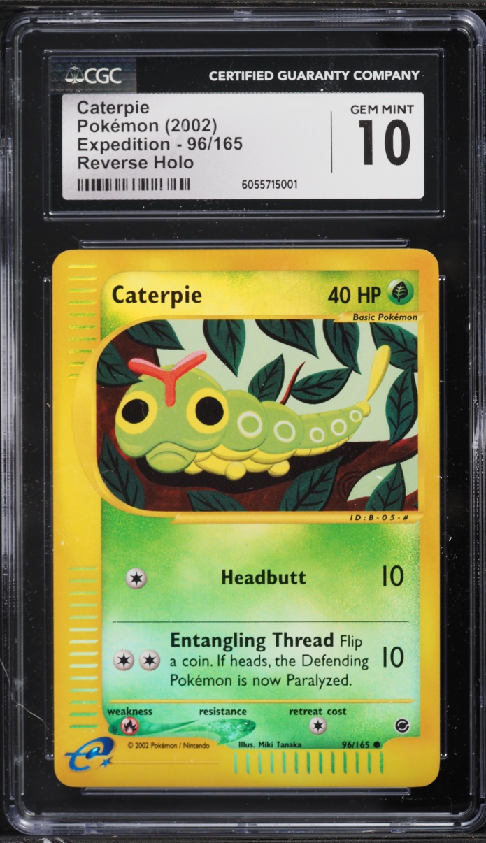 2002 Pokemon Expedition Reverse Holo Caterpie #96 CGC 10 GEM MINT