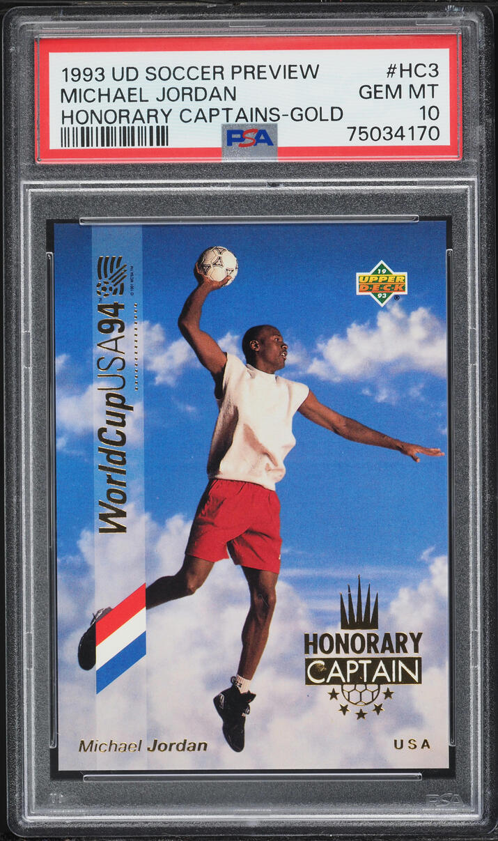 1993 Upper Deck Soccer Honorary Captain Gold Michael Jordan #HC3 PSA 10 GEM MINT