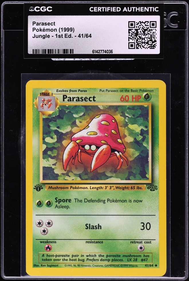1999 Pokemon Jungle 1st Edition Parasect #41 CGC AUTH