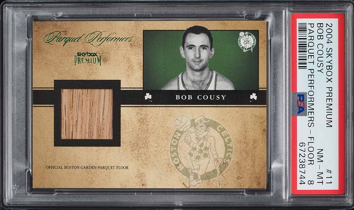 2004 Skybox Premium Parquet Performers Bob Cousy FLOOR PATCH #11 PSA 8 NM-MT - Main Image