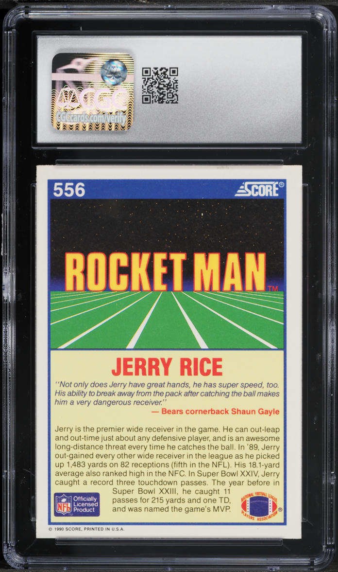 1990 Score Football Jerry Rice #556 CGC 8 NM-MT