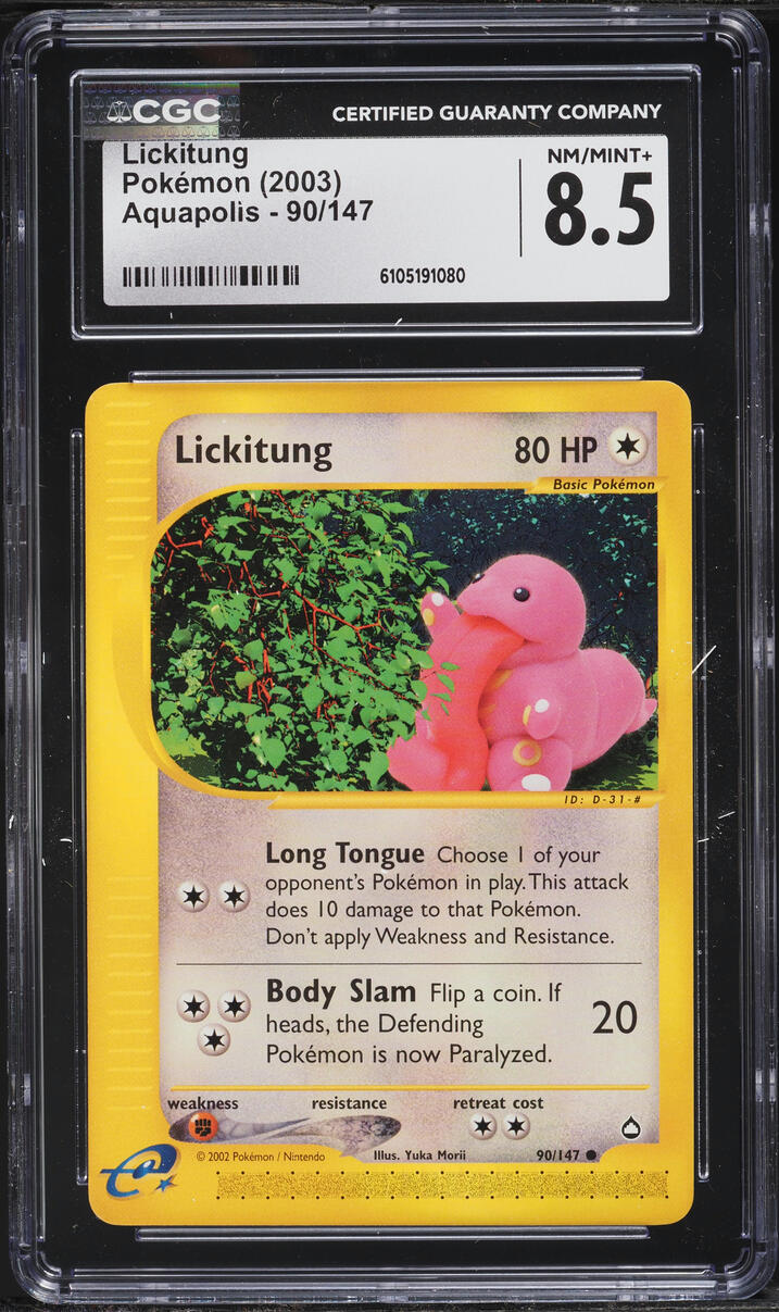 2003 Pokemon Aquapolis Lickitung #90 CGC 8.5 NM-MT+